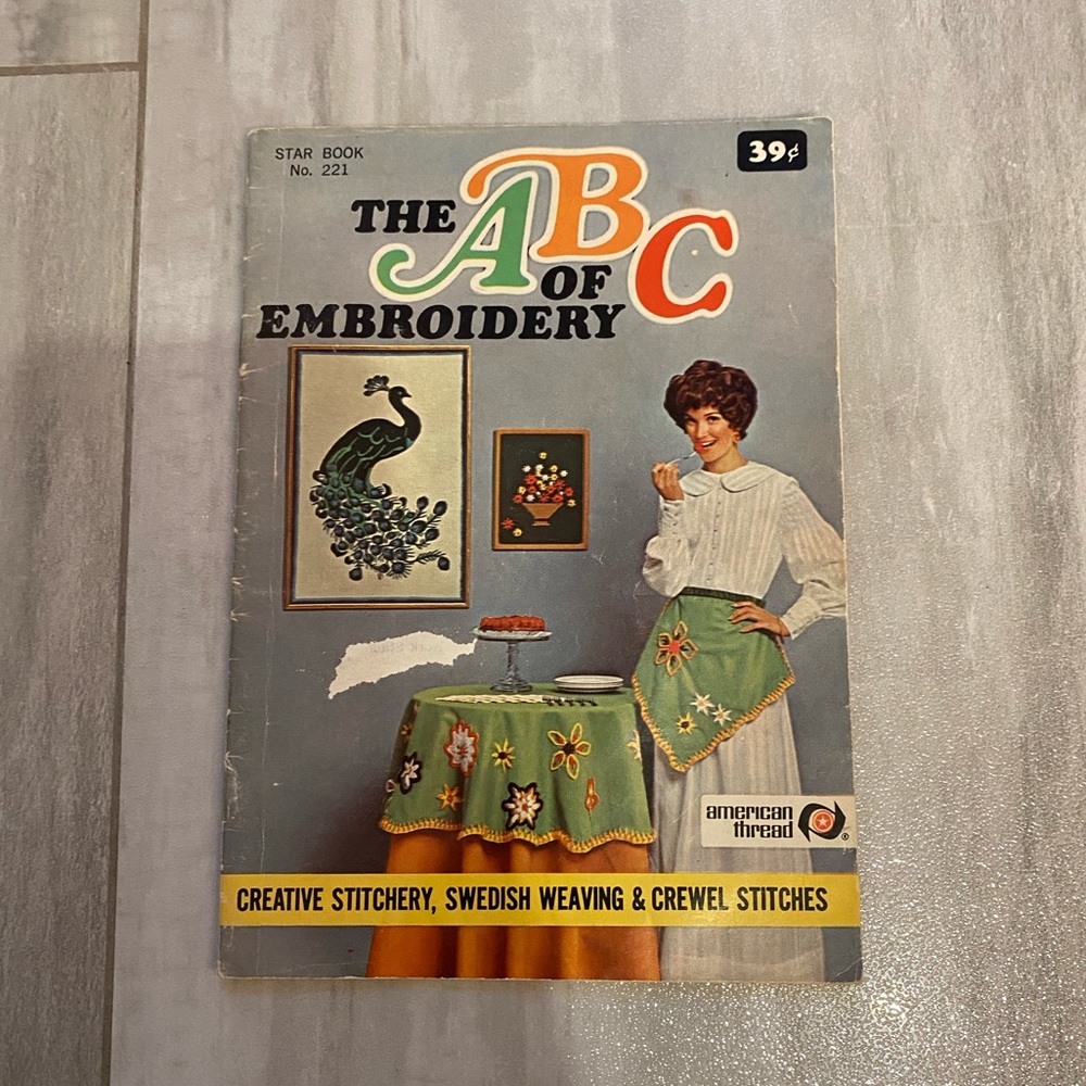 Vintage The ABCs of Embroidery Paperback Instruction Manual and Pattern Book